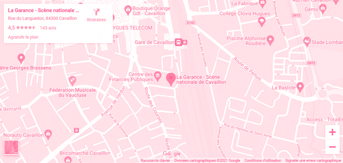 carte google maps qui permet de se rendre à La Garance