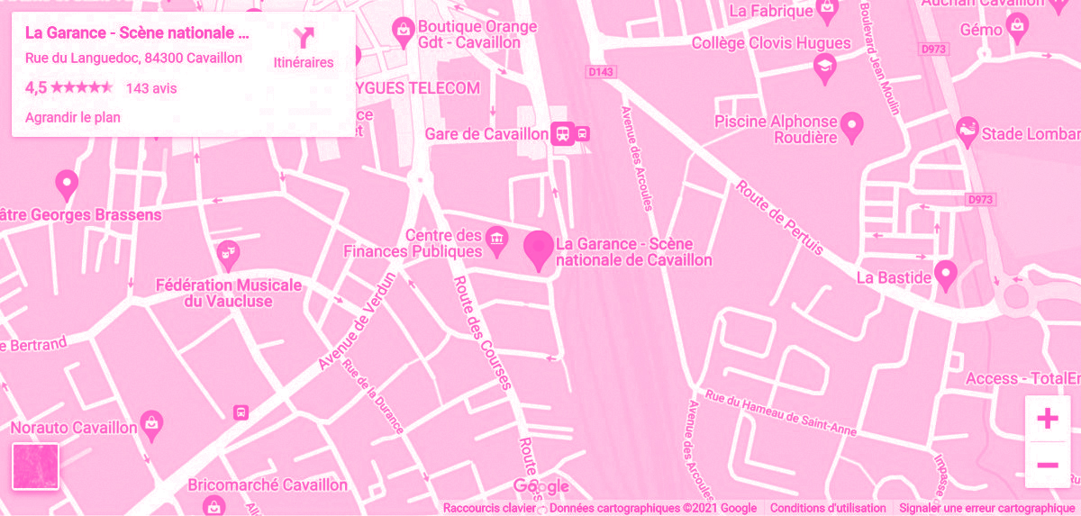 carte google maps qui permet de se rendre à La Garance